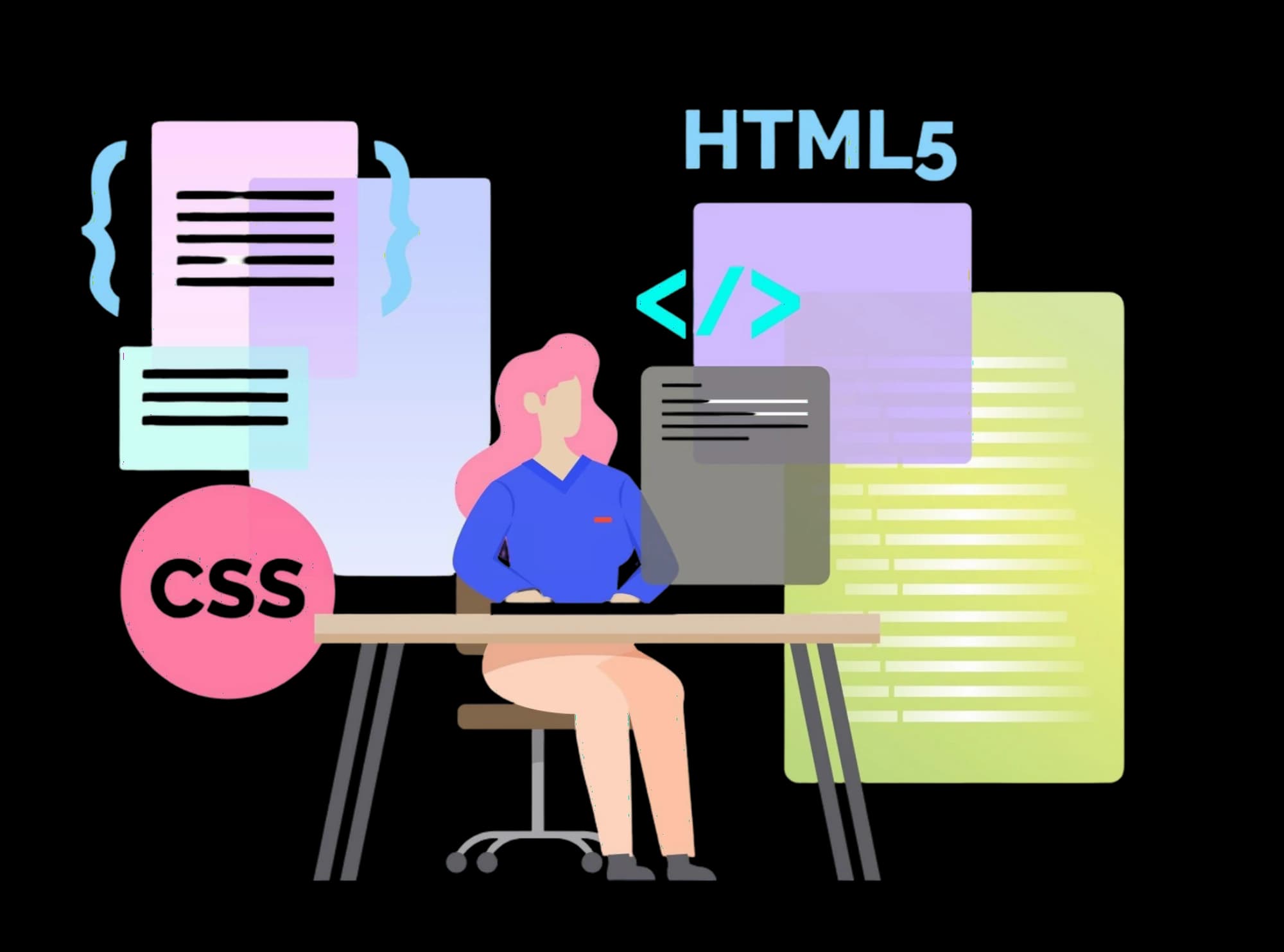 Custom software development illustration showing developers collaborating on laptops for startups and enterprise product builds